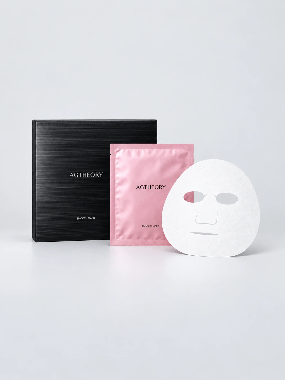 قناع التنعيم الورقي من AGTHEORY — 5 أقنعة — product and original carton on a gray background
