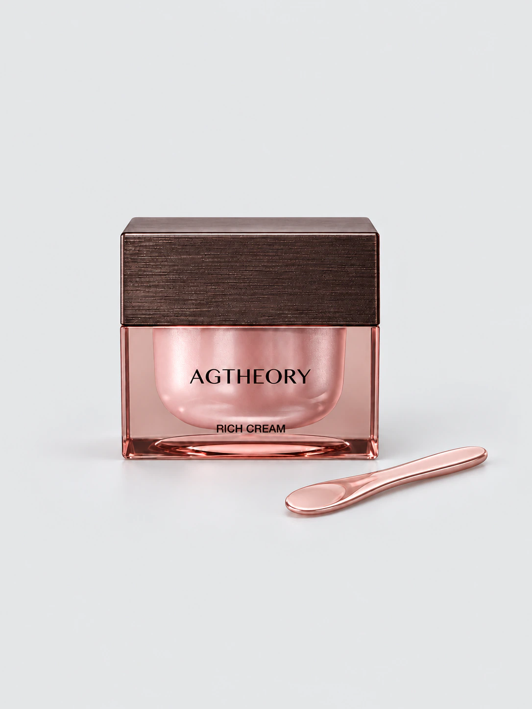 AGTHEORY Rich Cream 30g — jar and applicator on a gray background